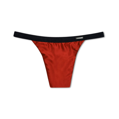 Divine Satin Thong – tucking-stringit – Thorn Red