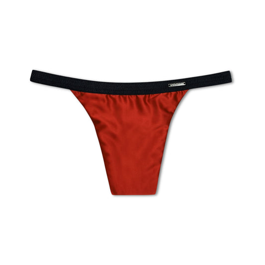 Divine Satin Thong – tucking-stringit – Thorn Red