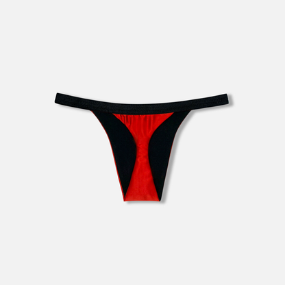 Divine Satin Thong – tucking-stringit – Thorn Red